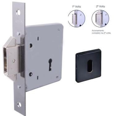 Imagem de Fechadura Arouca 4006 Interna Porta de correr Roseta Quadrada