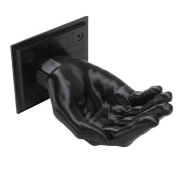 Imagem de ASHATA Ganchos de Parede Exclusivos, Gancho Montado Em Formato de Mão Impresso Em 3D para Casaco, Bolsa, Toalha, Chaves, Armazenamento Doméstico (Preto)