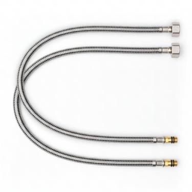 Imagem de Kit 2 Engates Flexíveis 60cm | Mangueira Monocomando Alta Pressão, Anti-Corrosão | Instalação Torneira