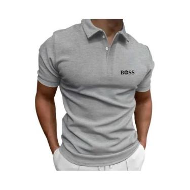 Imagem de Camisa Polo De Negócios De Luxo Para Homens, Rápido Secagem, Estampada