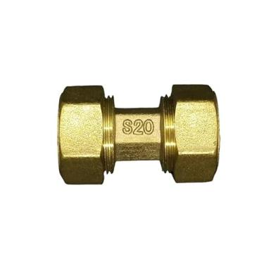 Imagem de 1216 1418 1620 2025 2632 PEX-AL-PEX Cotovelo reto de compressão igual Redcuer latão adaptador de encaixe para aquecimento solar de piso (reto, redutor 2632-2025)