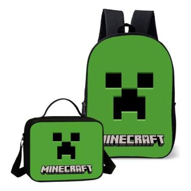 Imagem de Mochila Simples e Lancheira Termica Escolar Infantil Kit Game Menino C