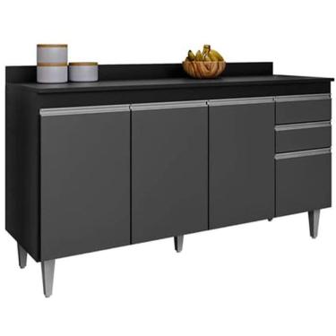 Imagem de Balcão Multiuso para Cozinha com Tampo 4 Portas Laya