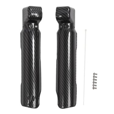 Imagem de lyrlody Protetores de Protetores de Garfo de Guardas de Amortecedores 2pcs ABS Padrão de Fibra de Carbono Motocicleta Protetor de Absorvedor para SURRON ABELHO XS Com