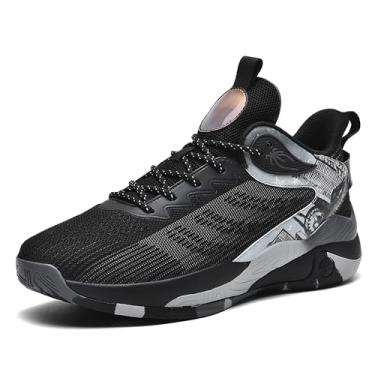 Imagem de CJSPORX Tênis de basquete masculino, respirável, antiderrapante, moderno, esportivo, Preto - 5, 40