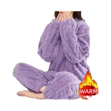 Imagem de Conjunto De Pijamas De Inverno plus Size Para Mulheres, Blusa De Manga