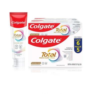 Imagem de Creme Dental Colgate Total Original Mint Prevenção Ativa 90g 6 unidade