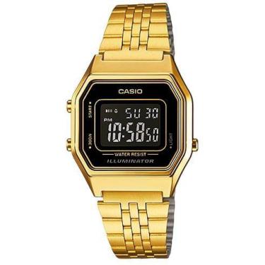 Imagem de Relógio CASIO VINTAGE feminino preto/dourado LA680WGA-1BDF