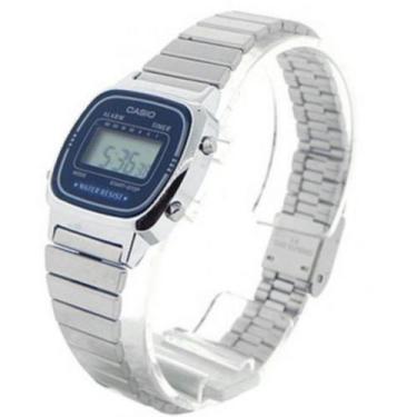 Imagem de Relógio CASIO VINTAGE feminino digital prateado LA670WA-2DF, Prata