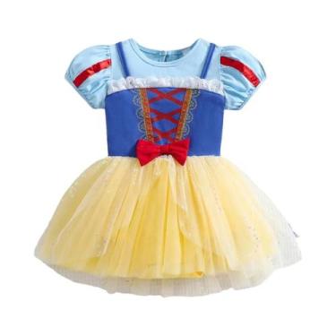 Imagem de Macacão Infantil De Princesa Para Meninas Com Faixas Para a Cabeça, Ro