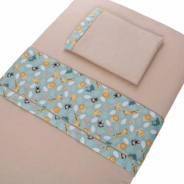 Imagem de Kit Roupa de Cama para Berço Desmontável Portátil Chiqueirinho 3 Peças