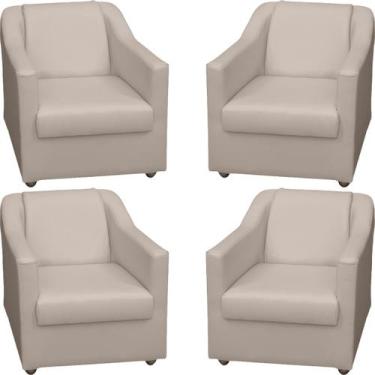 Imagem de Kit 4 Poltronas Decorativa Para Sala Recepção Manicure Barbearia Escri