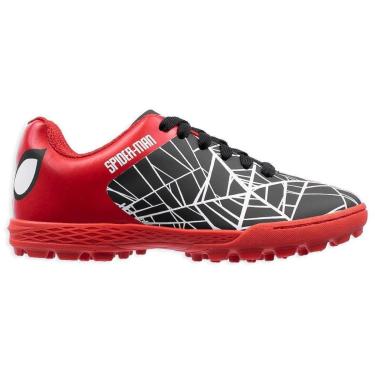 Imagem de Chuteira Dray Society Marvel Homem Aranha Juvenil - Vermelho+Preto Cor:;Tamanho:28;Gênero:Masculino-Masculino