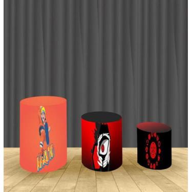 Imagem de Capa Para Trio De Mesas Cilindro Naruto Kit 3 Capas - Fantasia Bras