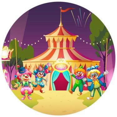 Imagem de Painel Festa Redondo 3d Circo Palhacinho 1,50M - Fantasia Bras