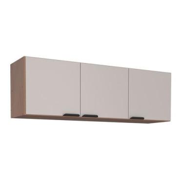 Imagem de Armário Aéreo de Cozinha em Madeira Nude 144cm Flamingo Cozimax