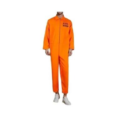 Imagem de Fantasia De Uniforme De Prisão Laranja Para Adultos, Macacão Para Home