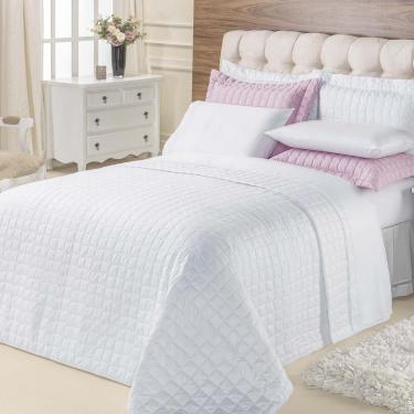 Imagem de Kit Cobre Leito Top Line Casal Queen 3 Peças 100% Poliéster - Branco