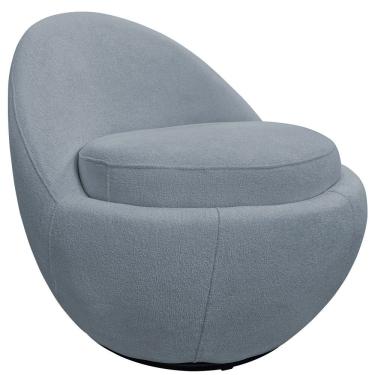 Imagem de Poltrona Orgânica Kaira Giratória Bouclé Azul Claro - Nexta Casa