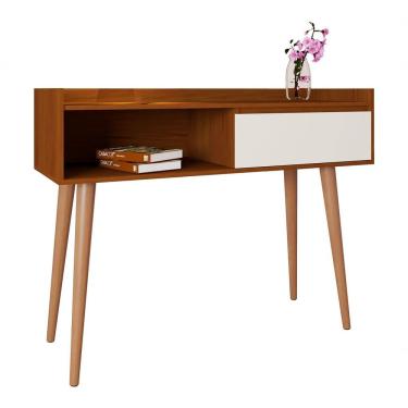 Imagem de Balcão Aparador Retrô Delux Estilo Vintage sem Portas 1 Gaveta MDP 109CM Off White