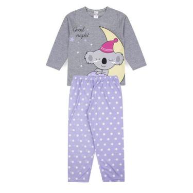 Imagem de Pijama Infantil Feminino Inverno Good Night - Hey Kids Mescla - HeyKid