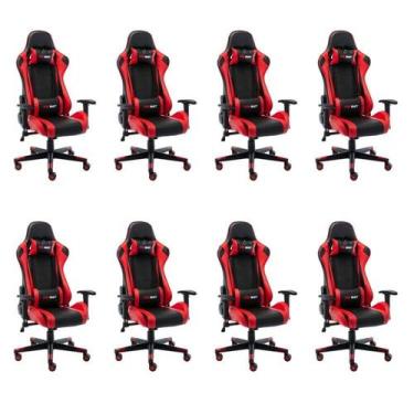 Imagem de Kit 8 Cadeiras Gamer Giratória One Shot - Espresso Móveis