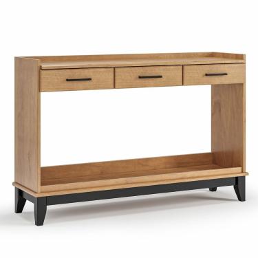 Imagem de Aparador Noble Rústico 3 Gavetas 100% Madeira Maciça 133CM Amadeirado Preto