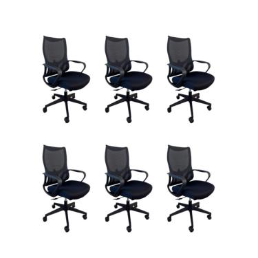 Imagem de Kit 6 Cadeiras De Escritório Presidente Oficial Verona Sem Apoio