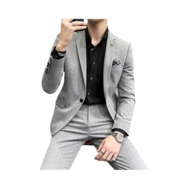 Imagem de Terno De Luxo Masculino De Duas Peças Para Noivo, Traje Casual De Negó