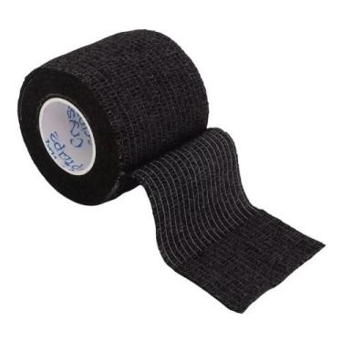 Imagem de Bandagem Elástica Adesiva Flexível Atadura 5cm X 4,5m Preto - Congratu