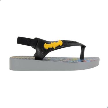 Imagem de Chinelo Infantil Bebê Ipanema Liga Da Justiça Cinza Preto com Amarelo