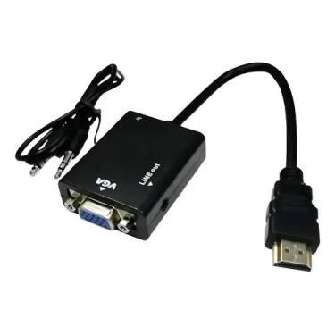 Imagem de Cabo Conversor HDMI para VGA com Saída de Áudio P2 15cm Pret - Congrat