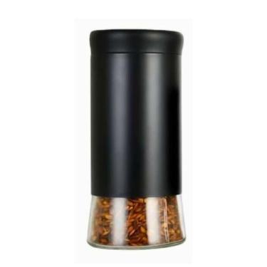 Imagem de Pote Wolff Vidro 1500ml Aço Black Tampa Rosca Mantimento Elegante Mode