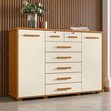 Imagem de Cômoda Mega Organizadora com Sapateira e Chave com Alta Capacidade para Quarto - Cinamomo/off-white