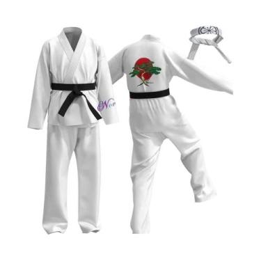 Imagem de Fantasia De Karate Para Crianças Em Preto E Branco KOF Cobra Kai, Unif