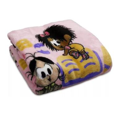 Imagem de Cobertor infantil turma da mônica abc - 90 x 1,10 - rosa - jolitex