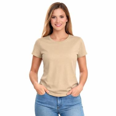 Imagem de Camiseta Feminina Algodão Básica Casual Confortável Dia a Dia-Feminino