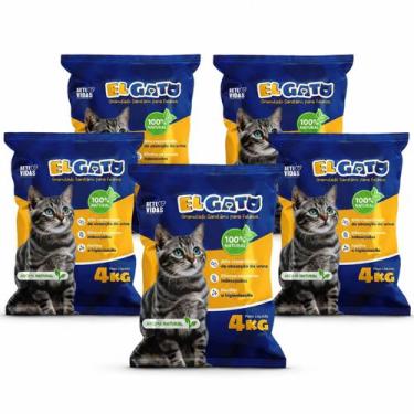 Imagem de Kit 5 Areia Higienica El Gato 20kg Alta Absorção Natural - Sete Vidas