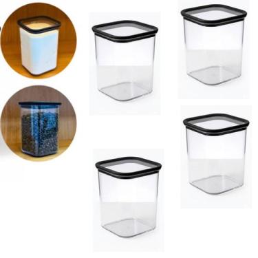 Imagem de Kit 4 Pote Hermético Organizador Mantimentos 1 L Acrílico - 123 Organi