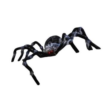 Imagem de Decoração De Aranha Grande Para Halloween, Realista, Preta, Macia E Pe