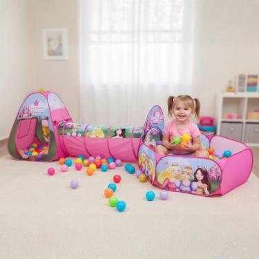 Imagem de Tenda Toca Barraca Infantil Túnel Piscina 3 em 1 com 100 Bolinha - KID