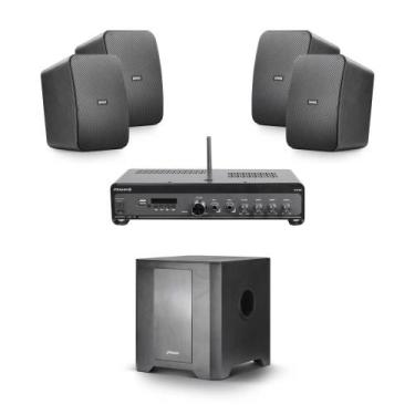 Imagem de Kit de Som Ambiente Completo Amplificador Subwoofer e Caixas de Som pa