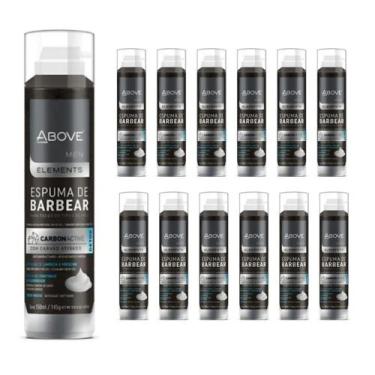Imagem de kit 12 Und Espuma de Barba Above Original CarvãoATV 150ml Limpeza Suav