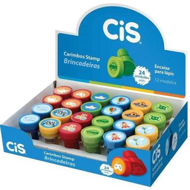 Imagem de Carimbo Pedagógico Cis Stamp Linha Brincadeiras - Display Com 24 Unida