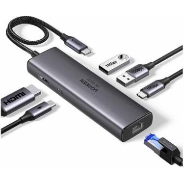Imagem de Hub Usb-c 6 Em 1 Ugreen 35999 Usb-a Usb Tipo-c 10gbps Hdmi 4k Pd 100w 