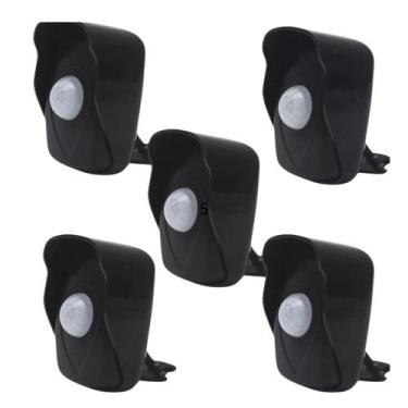 Imagem de Kit 5 Sensor Presença Externo QA26M Preto 180 com Fotocélula e 6 Funçõ