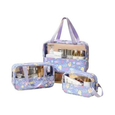 Imagem de Conjunto De Bolsas De Cosméticos Femininas De Grande Capacidade 3 Peça