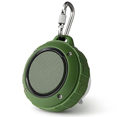 Imagem de Alto-falante Bluetooth à prova d'água para ambientes externos, Kunodi sem fio portátil mini alto-falante para viagem com subwoofer, graves aprimorados, microfone embutido para esportes, piscina, praia, caminhadas, acampamento, Verde