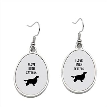 Imagem de Brinco I Love Irish Setters - Brincos com pingente para meninas - Presente de festa de aniversário dos namorados
