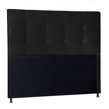 Imagem de Cabeceira Casal 1,40m Berlim Suede Preto